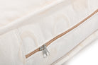 Der Reißverschluss unserer Wollmatratze, mit der Sie flexibel die Füllmenge anpassen oder die Schafschurwolle austauschen können. 